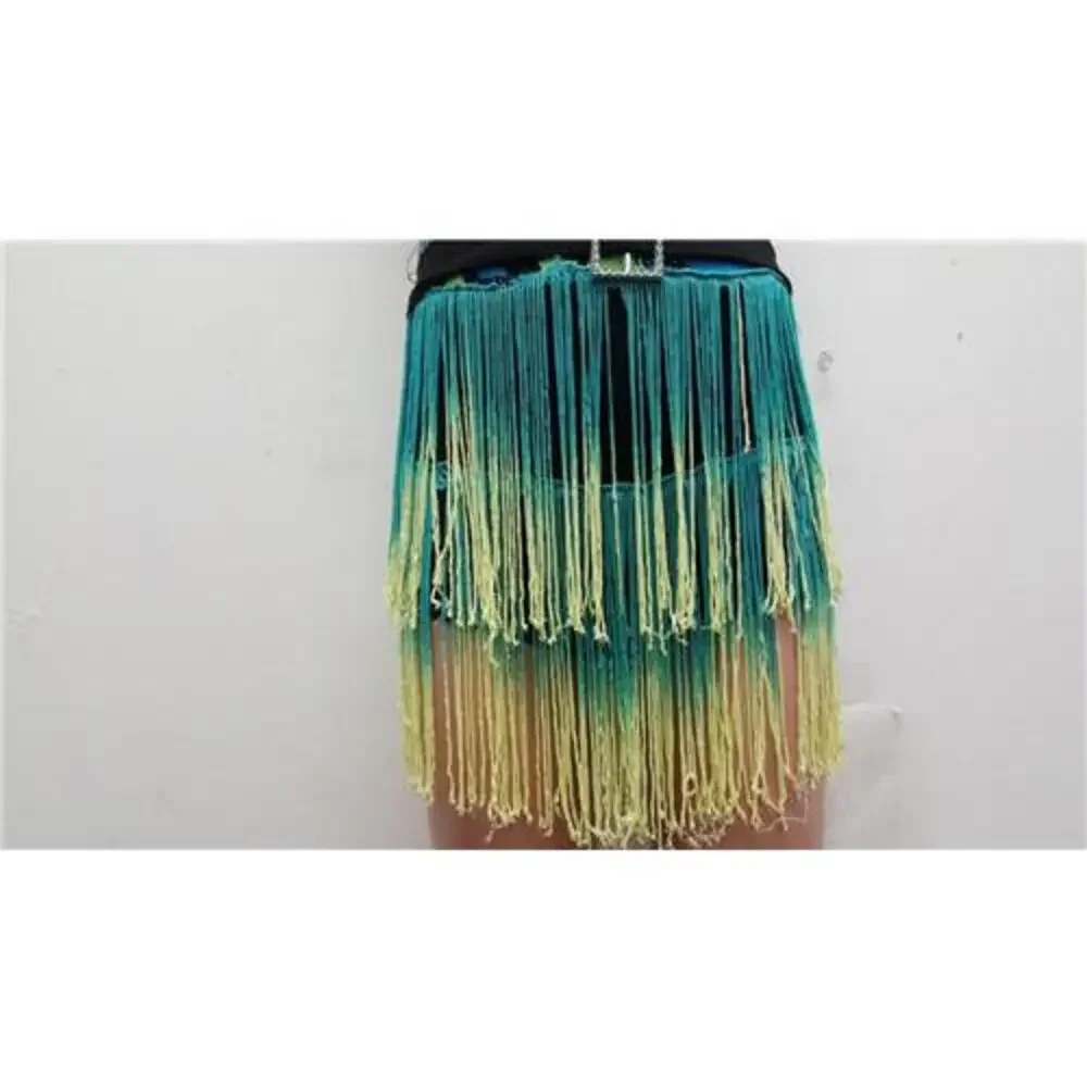 Pre-Owned Dance Costume Costume Gallery 17338 Small Child Green Fringe Jazz